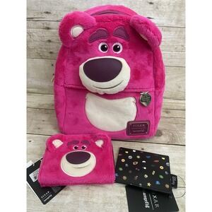 Loungefly‎ Disney Pixar Toy Story Lotso Plush Mini Backpack With Matching Wallet
